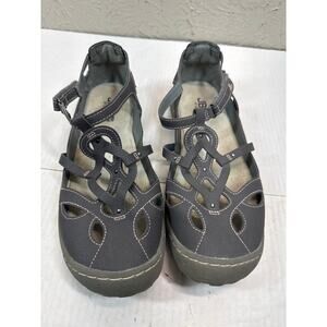 JBU by Jambu Womens Sport Sydney Sandals Memory Foam Faux Leather Gray 10 M